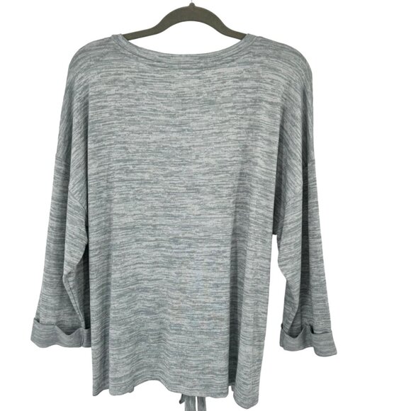 Lucky Brand Womens Grey Tie Front shirt top Size Large Knit Pullover new - Picture 7 of 11